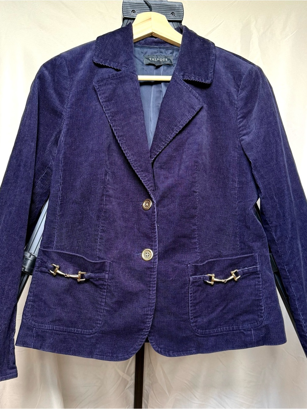 Talbots Women's Navy Corduroy Blazer Jacket